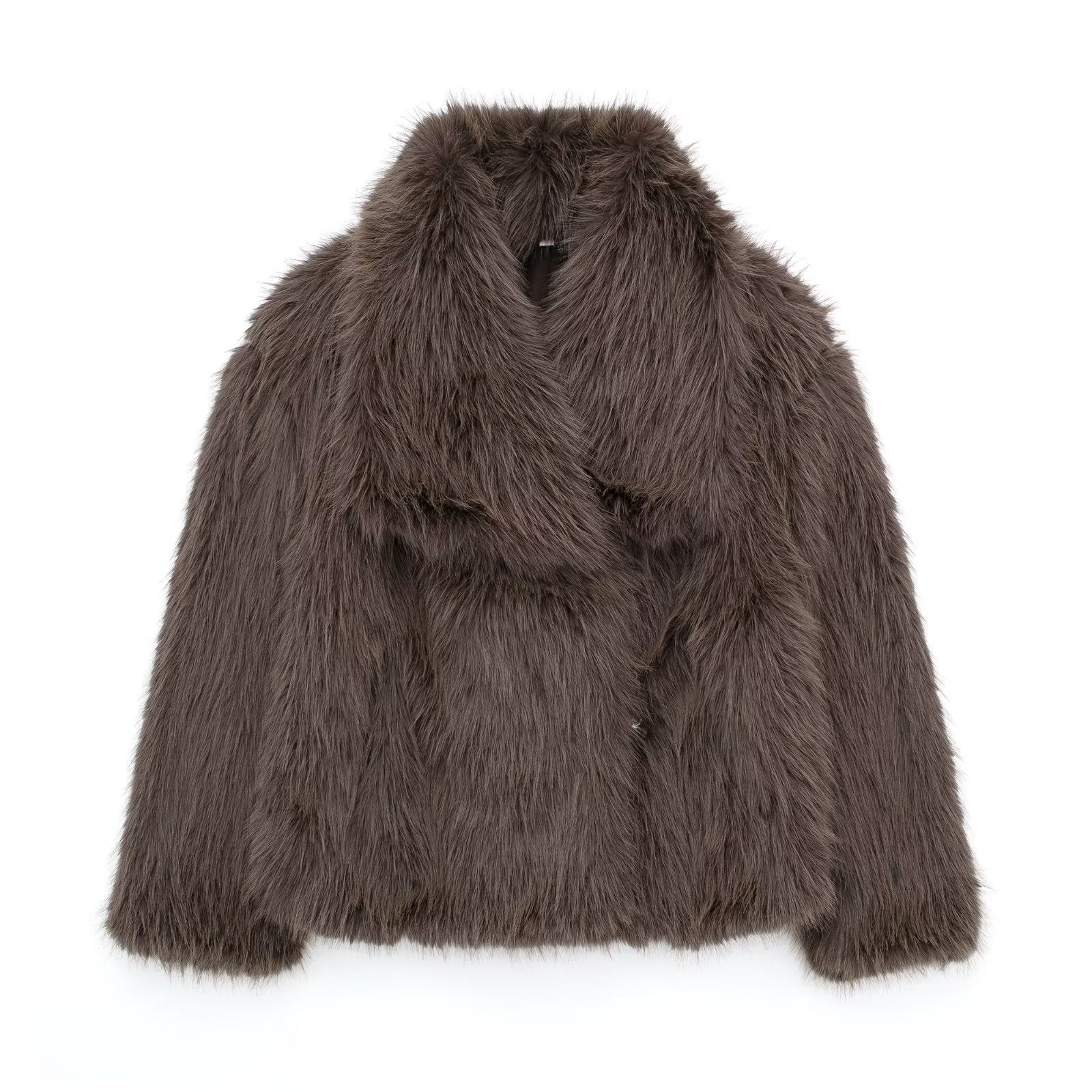 Winter Plush Coat Fashion Thicken Lapel Outwear Casual Long Sleeve Tops Womens Clothing Limorista
