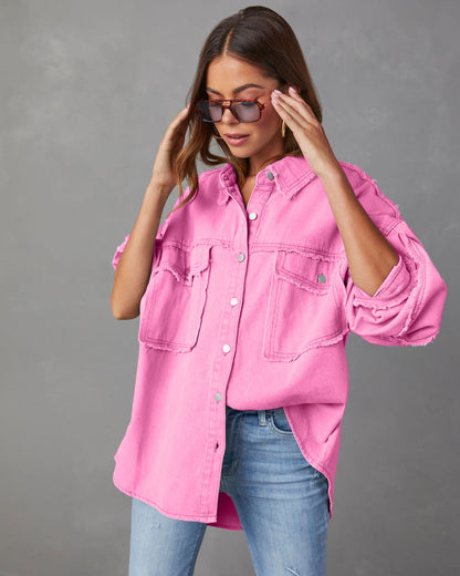 Casual Long Sleeve Denim Coat Limorista