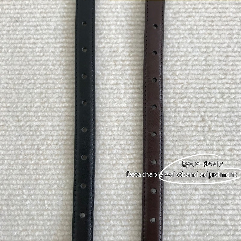All-match Black Basic Style Small Belt Men Limorista