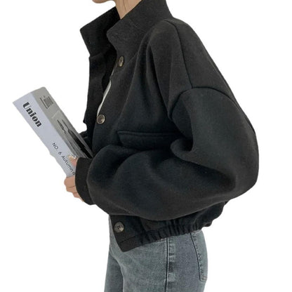 Short Idle Style Loose Casual Woolen Woolen Coat Limorista