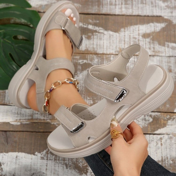Casual Velcro-design Sandals Summer Comfortable Fish Mouth Sports Sandals Women Lightweight Beach Shoes Limorista