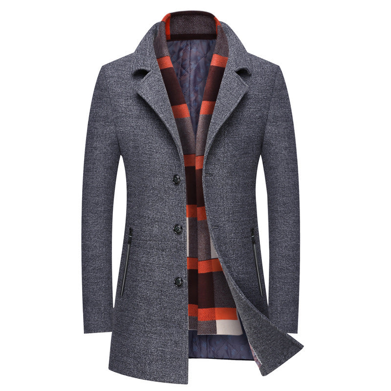 Thick Quilted Lapel Collar Men&