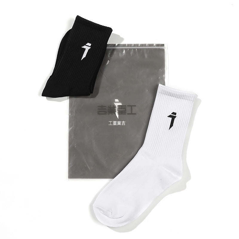 Couple Tide Hosiery Machine Neng Feng Athletic Socks Hip Hop Pure Cotton Knitted Tube Socks Limorista