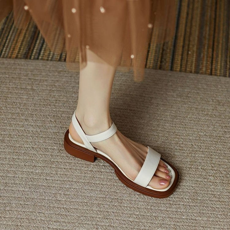 Elegant Chunky Heel Ankle Strap Roman Sandals Limorista