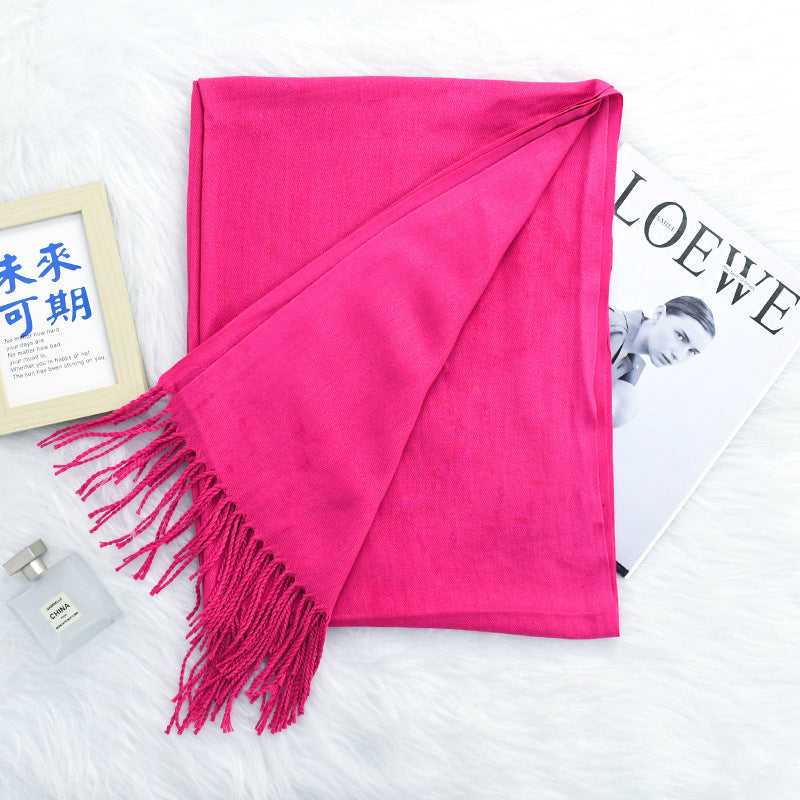 Annual Meeting Warm Cashmere Tassel Scarf Limorista