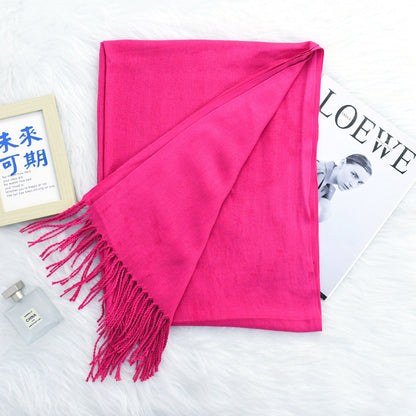 Annual Meeting Warm Cashmere Tassel Scarf Limorista
