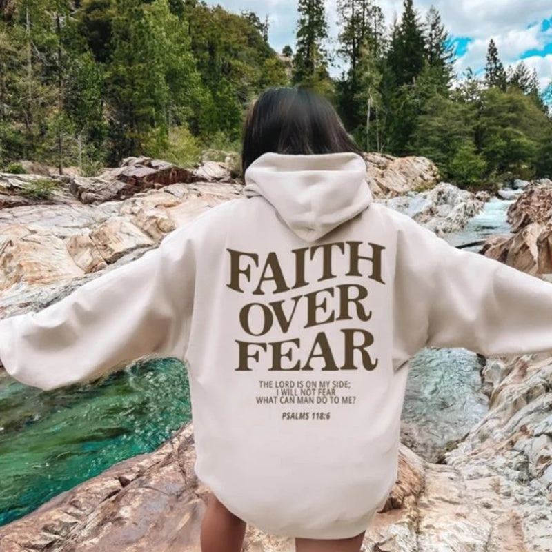 Faith Over Fear Christian Hoodie Christian Sweatshirt Jesus Hoodie Trendy Hoodie Bible Verse Shirt Unisex Aesthetic Clothes Limorista