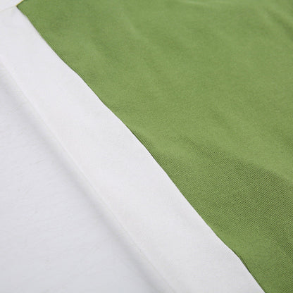 Basic Model Clashing Color Patchwork One-piece Neck Small Camisole Top Limorista