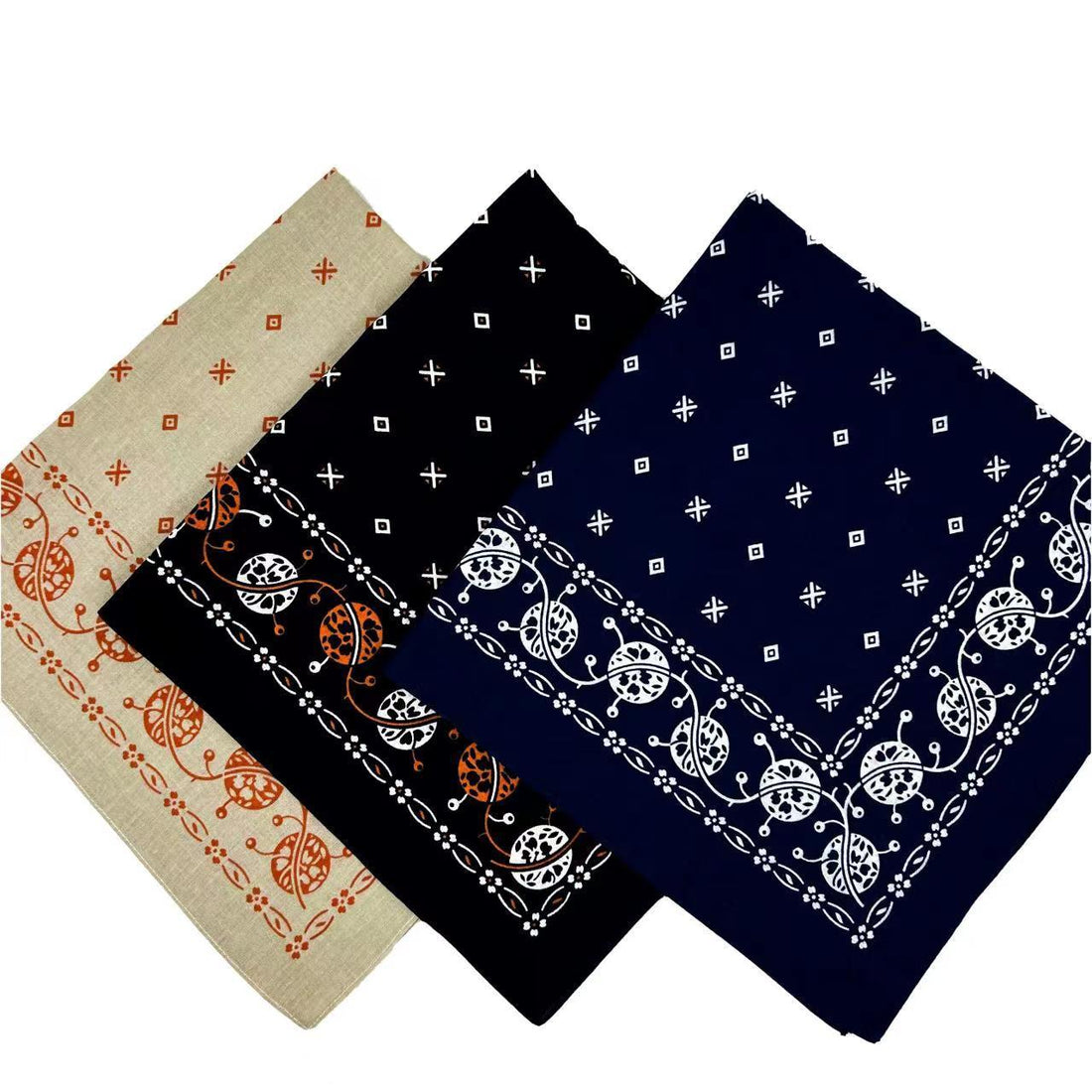 Cotton Vintage Printed Square Scarf Riding Pocket Limorista