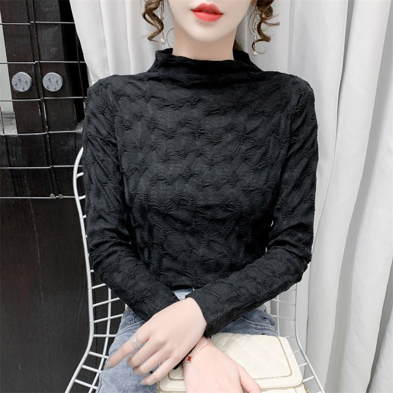 Limorista - Thickened Half-high Collar Bottoming Shirt For Women