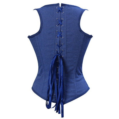Fashion Simple Denim Waistcoat Body Shaping Top Limorista