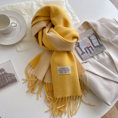 New Scarf Autumn And Winter Popular Color Matching Cashmere Scarf For Women Limorista