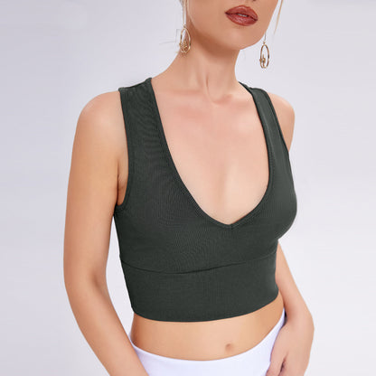 Cool Summer Fashionable And Sexy Deep V -neck Camisole Exposed Navel Suspender Vest Limorista