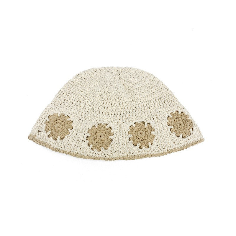Japanese-style Retro Hollow Flower Handmade Knitted Bucket Hat Women Limorista