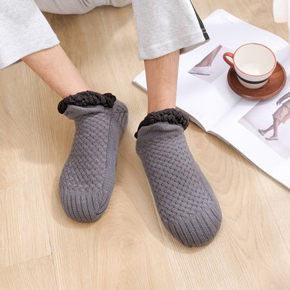 Winter Woolen Socks Women Thicken Warm Home Bedroom Socks Slippers Men Non-slip Foot Warmer Snow Socks Calcetines Mujer Limorista