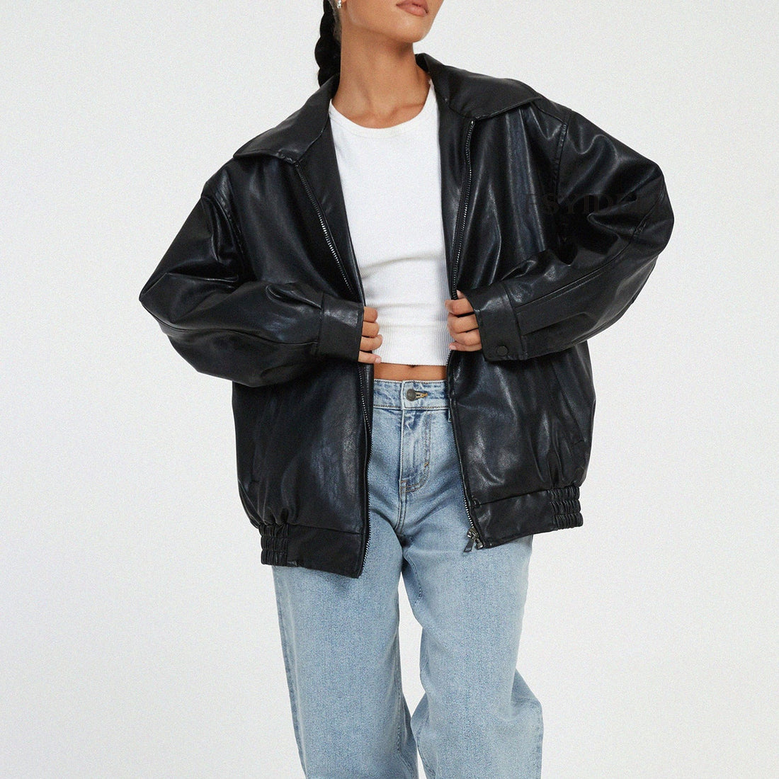 Leather Coat Women&