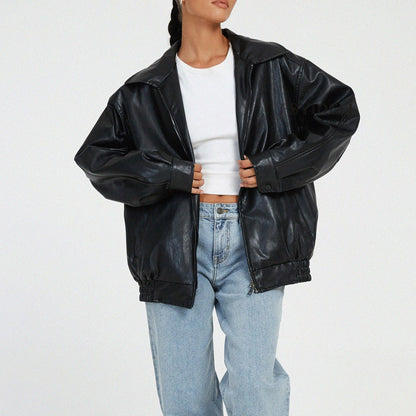 Leather Coat Women&