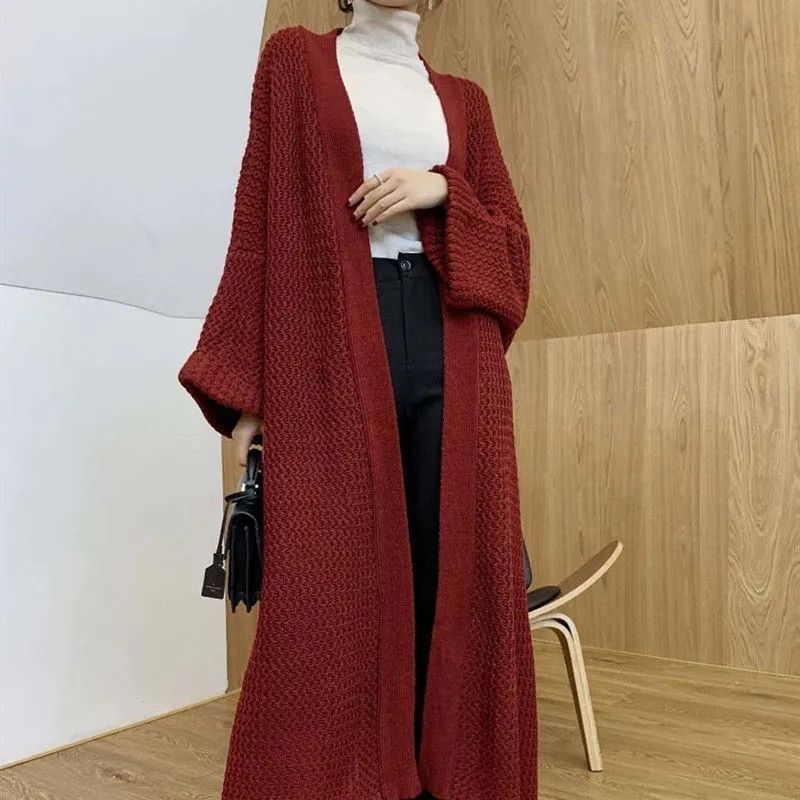 Wind Long Knitted Cardigan Overknee Coat Limorista