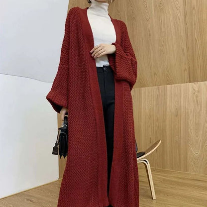 Wind Long Knitted Cardigan Overknee Coat Limorista