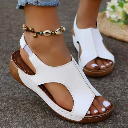 New Summer Wedges Sandals With Elastic Band Design Casual Fish Mouth Shoes For Women Limorista