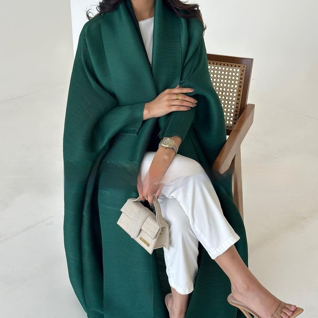 Pleated Trench Djellaba Hot-selling Printed Shawl Cardigan Ethnic Style Cloak Coat Limorista