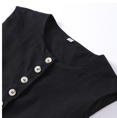 Elegant Round Neck Sleeveless Shirt Single Breasted Vest Jacket Limorista