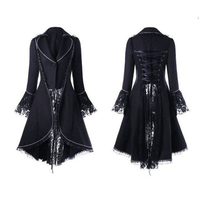 Long-sleeved Waist Lace Stitching Tuxedo Ladies Jacket Limorista