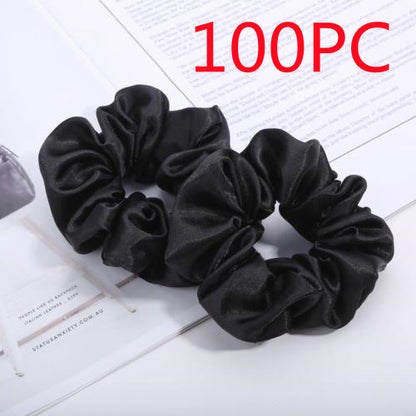 European And American Cloth Circle Head Rope Pure Color Headdress Hair Rope Limorista
