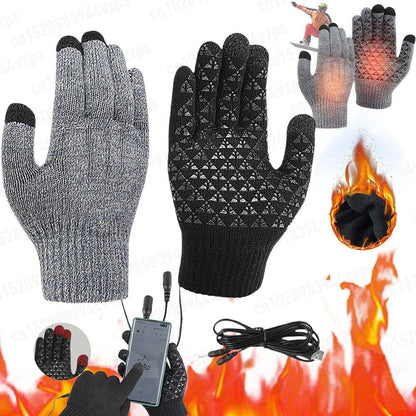 USB Heating Electric Heating Gloves Thermal Thickened Knitting Limorista