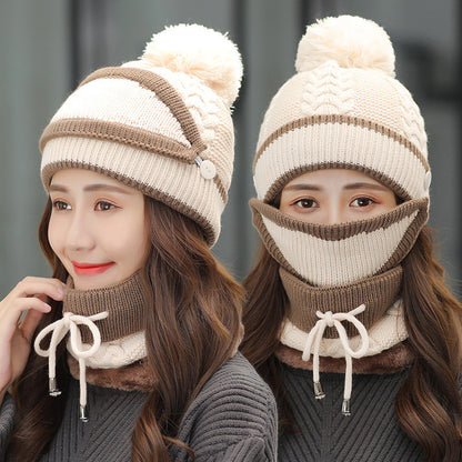 Winter Hat For Women 3pcs Knitted Beanie Hat Scarf Set Warm Hat Limorista