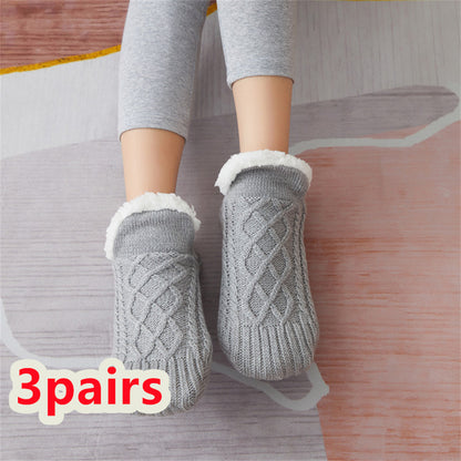 Winter Woolen Socks Women Thicken Warm Home Bedroom Socks Slippers Men Non-slip Foot Warmer Snow Socks Calcetines Mujer Limorista