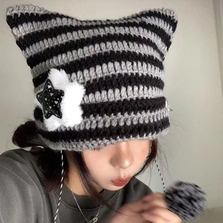 Korean Cute Thermal Head Cover Woolen Cap Limorista