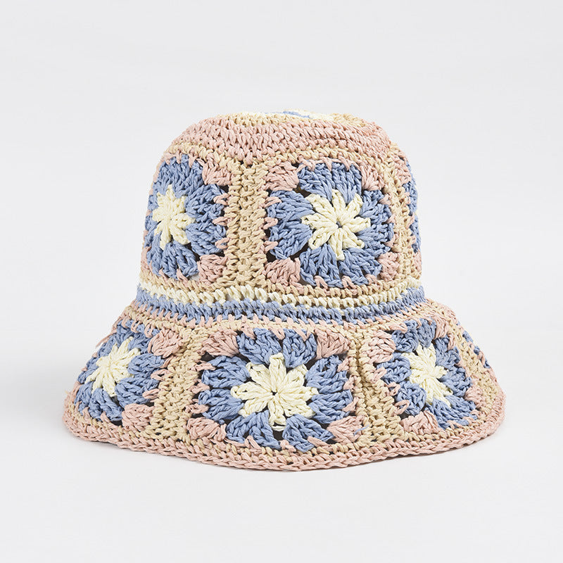 Hat Female Hand Crochet Papyrus Sun Foldable Limorista