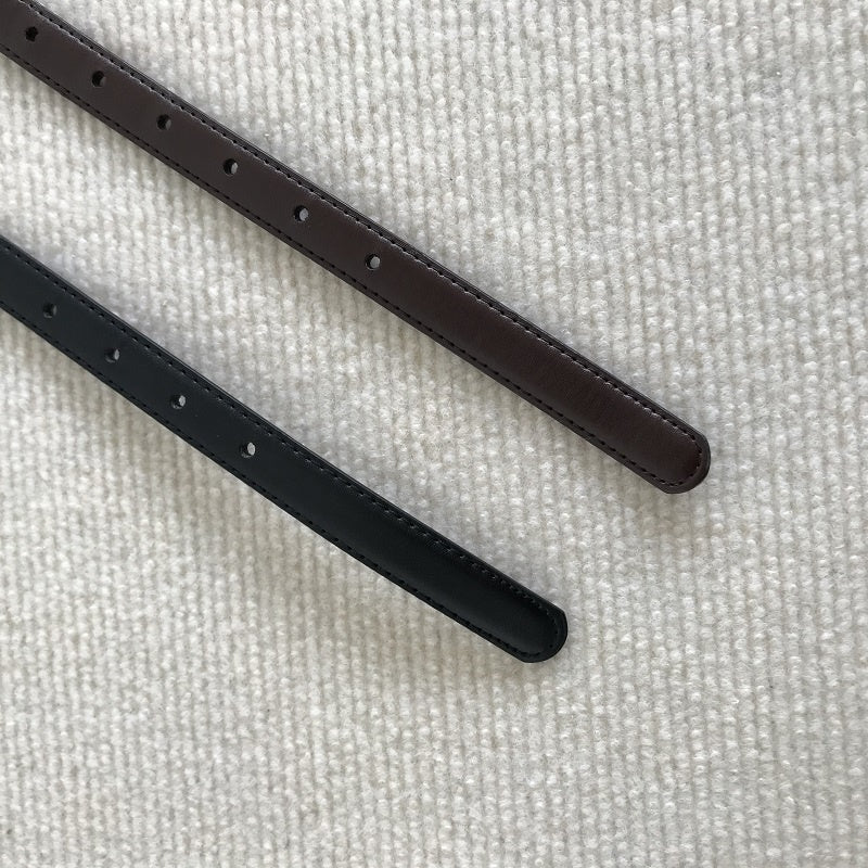 All-match Black Basic Style Small Belt Men Limorista