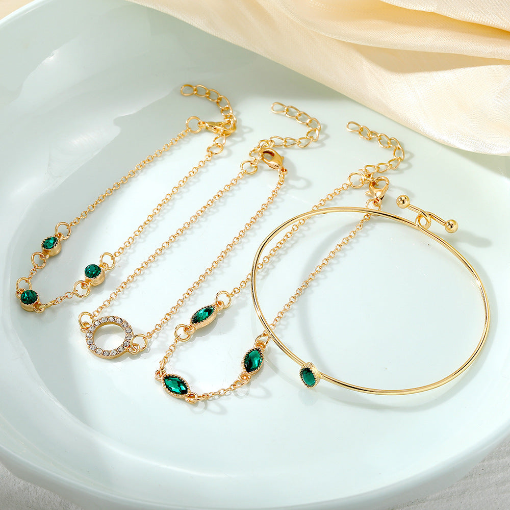 Diamond Bracelet Suit Rhinestone Chain Bracelet Four-piece Set For Women Limorista