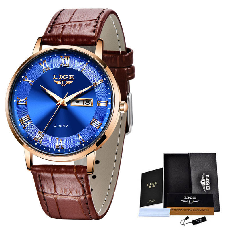 Thin Ladies Quartz Dual Calendar Waterproof Watch Limorista