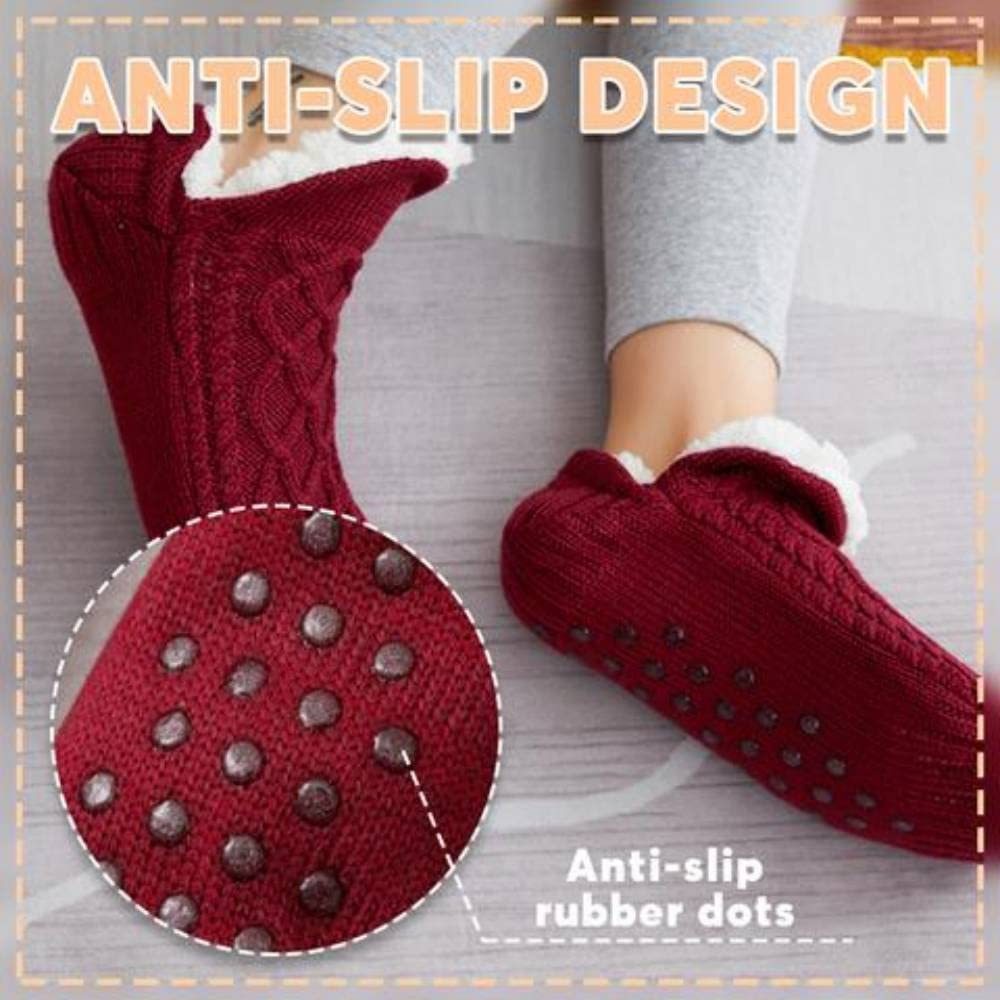 Winter Woolen Socks Women Thicken Warm Home Bedroom Socks Slippers Men Non-slip Foot Warmer Snow Socks Calcetines Mujer Limorista
