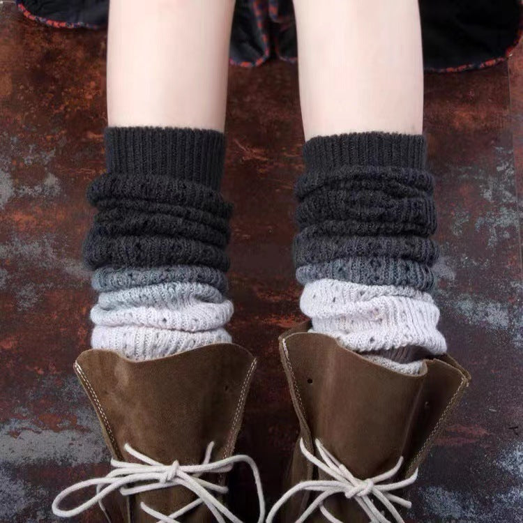Fall Winter Fashion Gradient Soft Cashmere Foot Sock Women Limorista