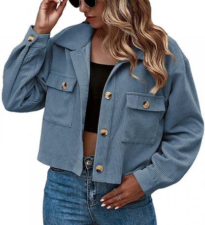 New European And American Fashion Corduroy Ladies Shirt Jacket Limorista