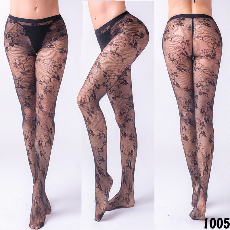 Vintage rose jacquard pantyhose Limorista