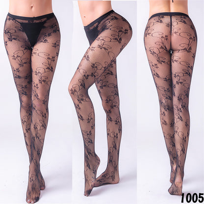 Vintage rose jacquard pantyhose Limorista