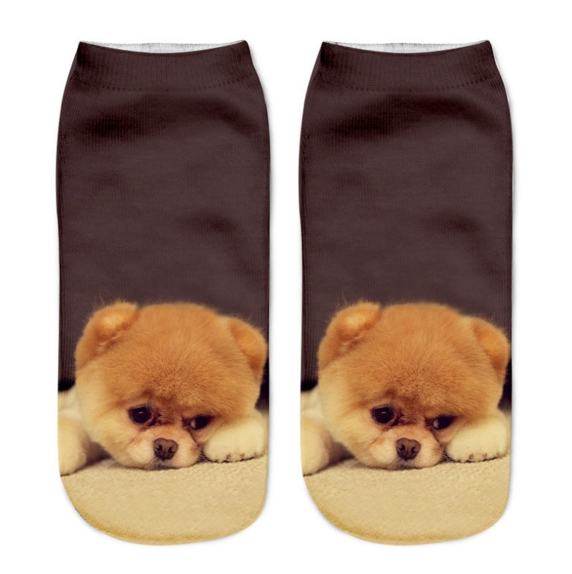 Popular Funny Unisex Short Socks 3D Cat Printed Anklet Socks Casual Socks Limorista