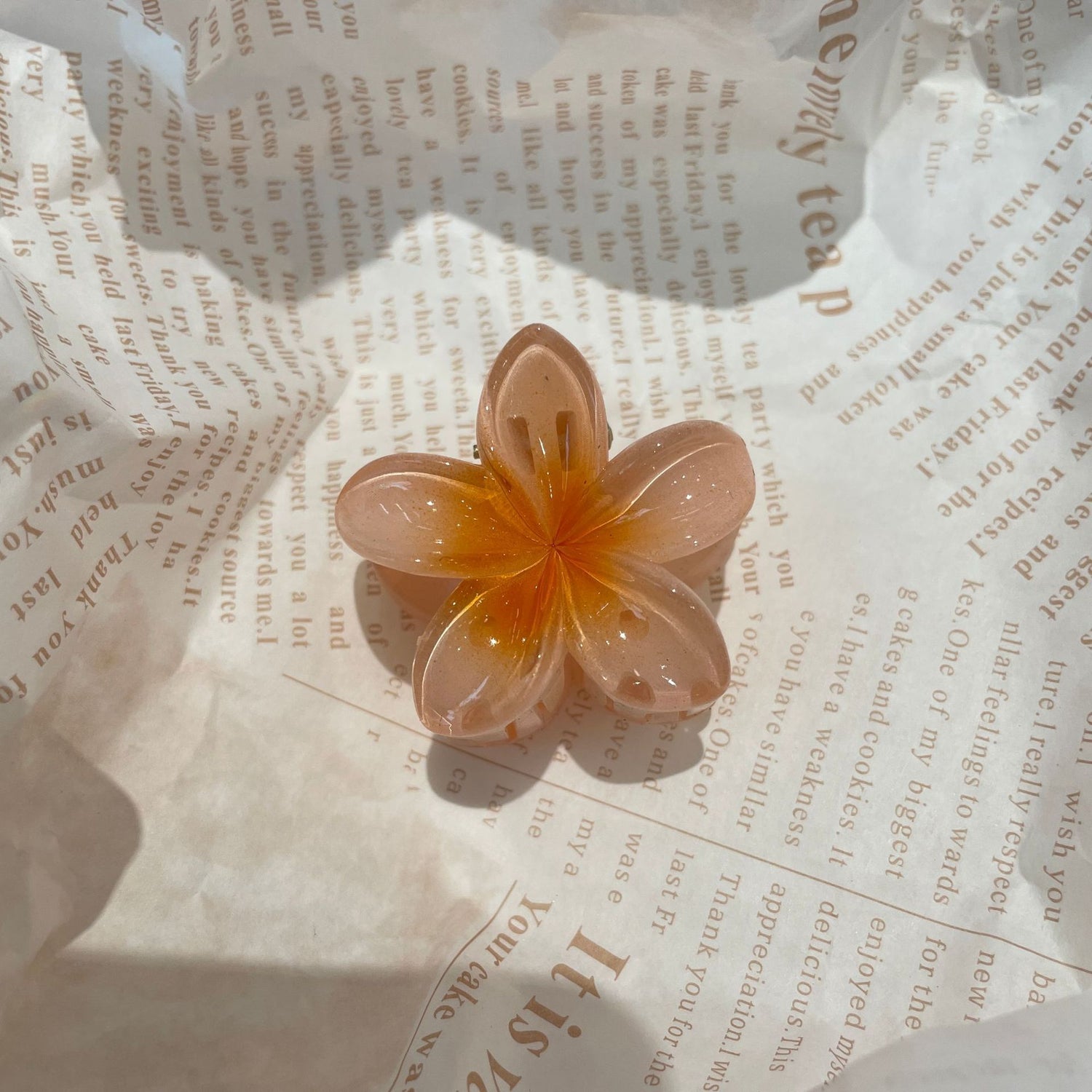 4CM Plumeria Rubra Grip Flower Barrettes Female Limorista