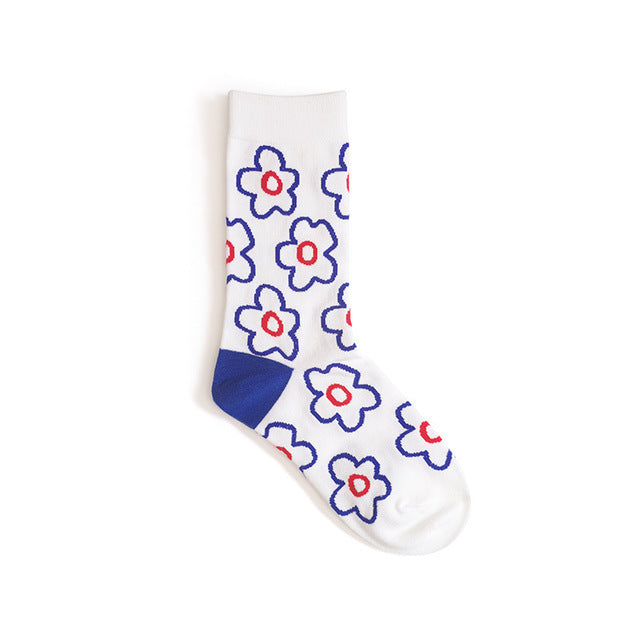Cute cartoon flower socks cotton girl in stockings Limorista
