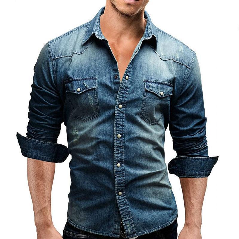 Men Shirt Brand Male Long Sleeve Shirts Casual Solid Slim Fit Limorista