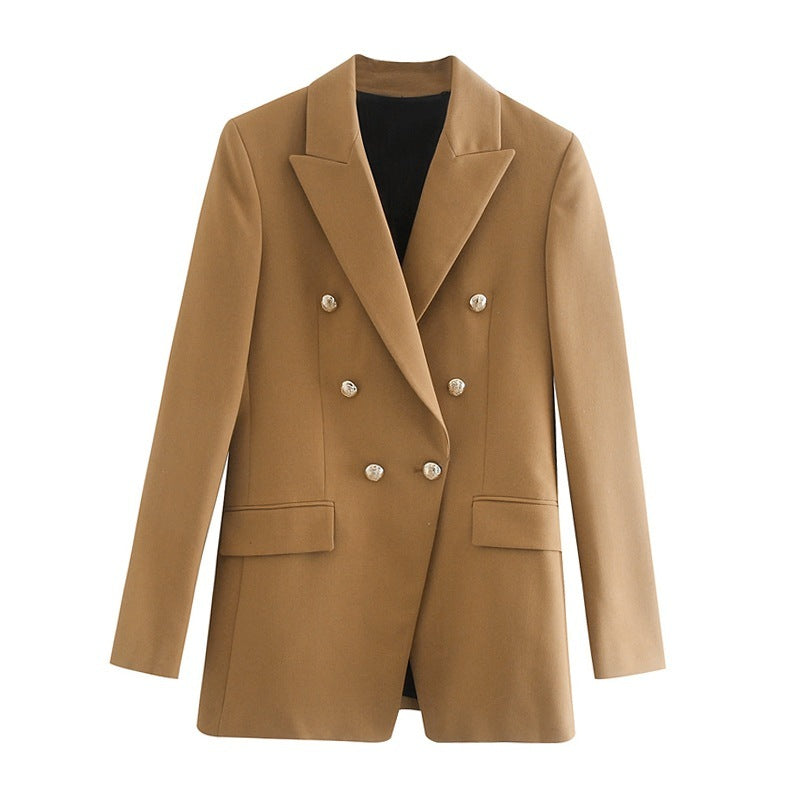 Simple Style Buttoned Casual Blazer Jacket Women Limorista