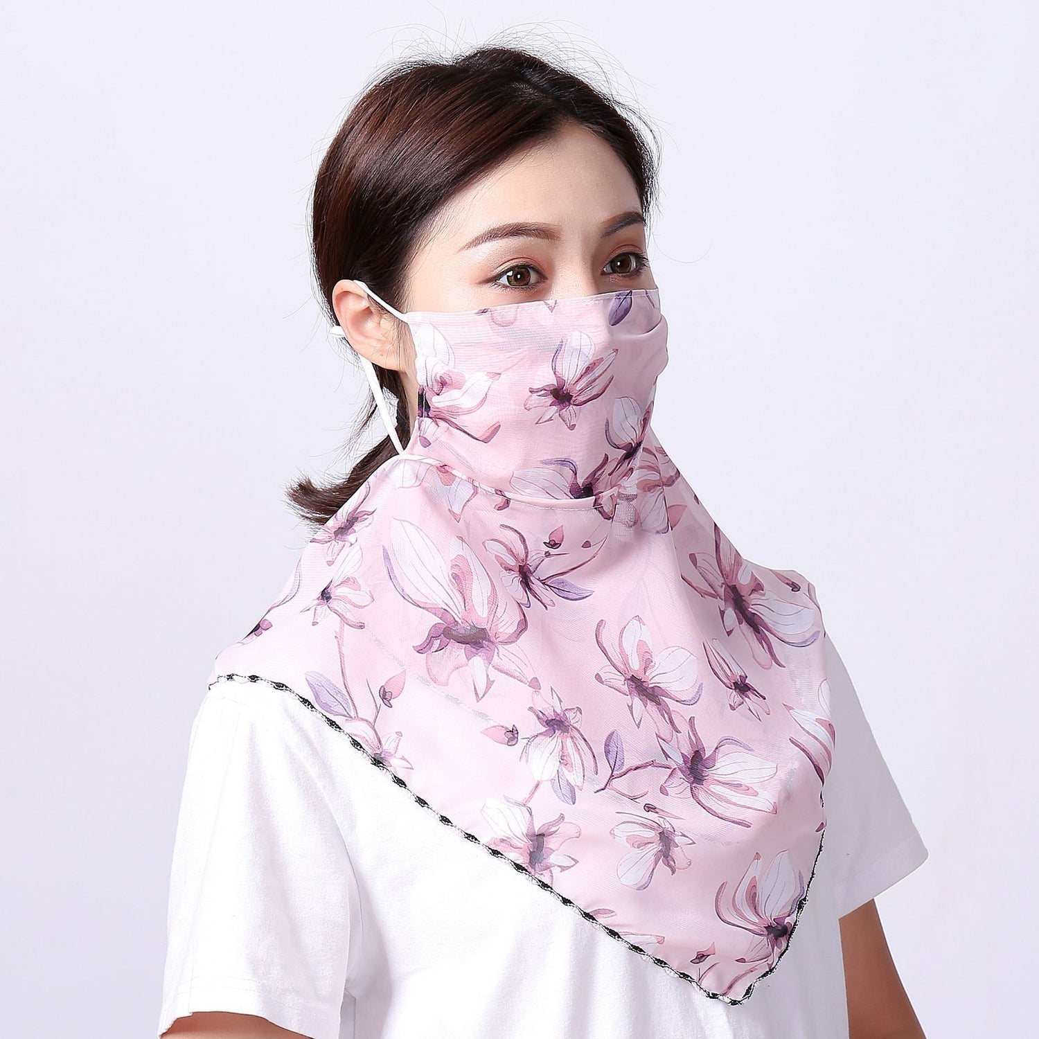 Hanging Ear Thin Face-covering Scarf Triangle Veil Scarf Limorista