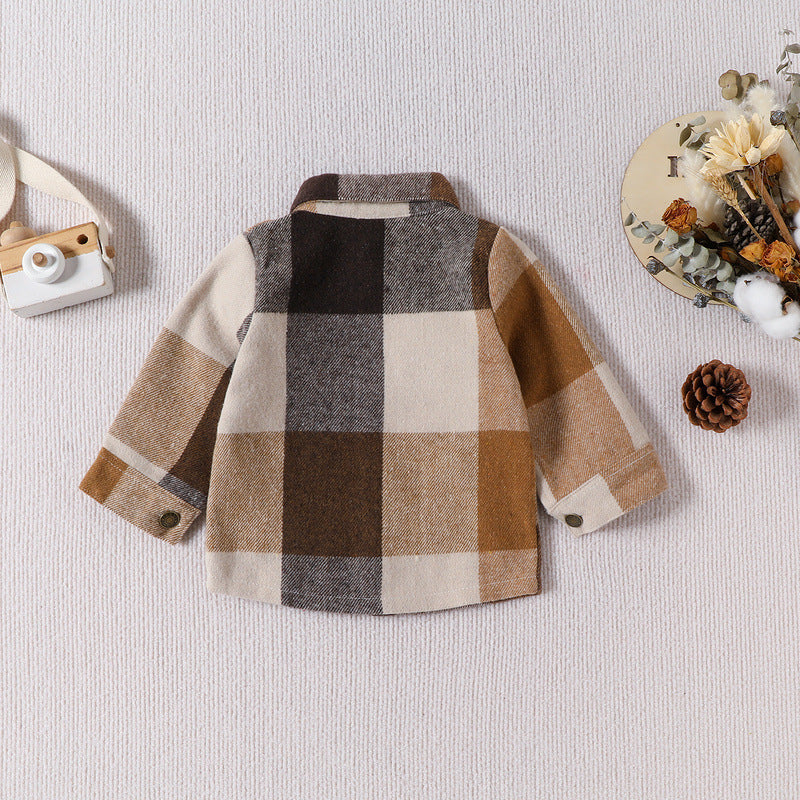 Long Sleeve Plaid Shirt With Pocket Autumn Limorista