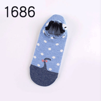 Cute Animals Cotton Short Socks Creative Cartoon Pure Socks Casual Funny Socks Spring Summer Fox Socks Limorista