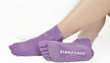 Slip Yoga Socks 5 Toes Socks Letter Print Massage Exercise Short Tube High-quality Cotton Socks Limorista
